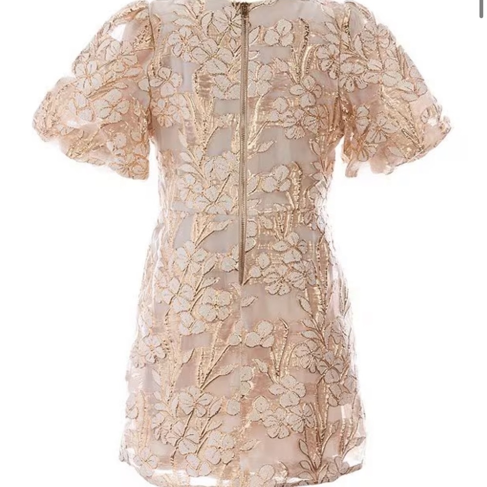 Toddler fancy gold and flower dress - Picture 5 of 5